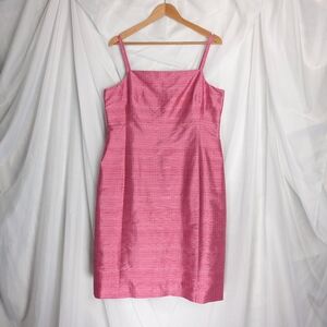 Y2K pink striped silk dress